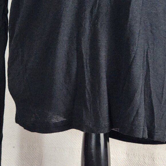 Love In Brand Black LS Rayon Span Reversible Drop Shoulder 1/2 Zip Top Size L - Picture 4 of 16